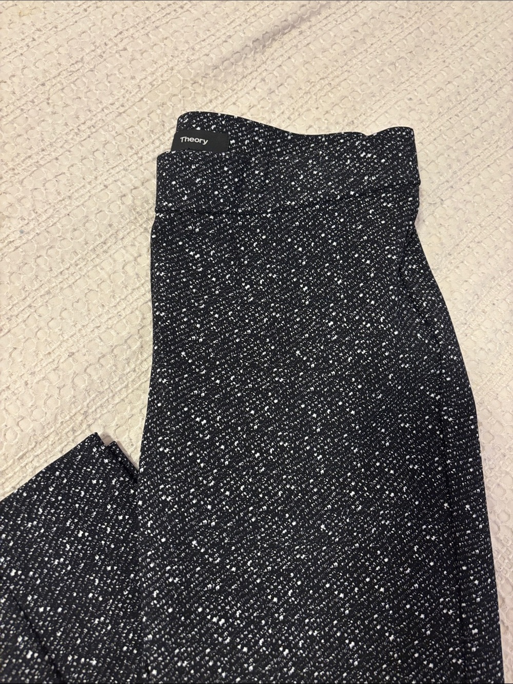 Theory Black and White Speckled Leggings